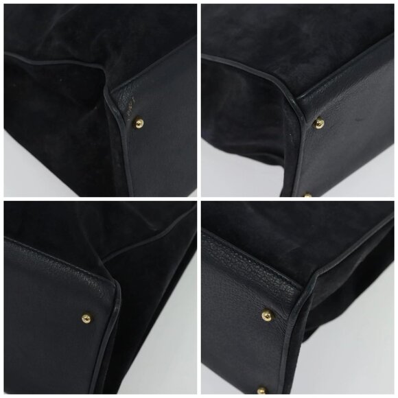 GUCCI Bamboo Hand Bag Suede Navy Gold 002 2855 0322 0 Auth ep10056 - Picture 16 of 16